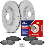 Ceramic Front Brakes Pad and Rotors Drilled Slotted Vented Replacement Disc Brake Kits for Honda Pilot 2009 2010 2011 2012 2013 2014 2015, for Acura Mdx 2007 2008-2013/ Zdx 2010-2013