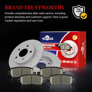 Ceramic Rear Brakes Pad and Rotors Drilled Slotted Solid Disc Brake Kits for Chevry Impala 2011-2013/ mpala Limited 2014-2016, for Buick Allure Lacrosse 2005 2006 2007 2008 2009 Except Super
