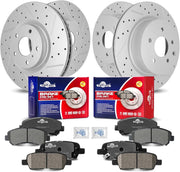 Front & Rear Drilled Slotted Rotors and Ceramic Disc Brake Pads Kit for Nissan Maxima 2009 2010 2011 2012 2013 2014 2015 2016 2017 2018 2019 2020 2021 2022