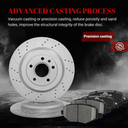 Ceramic Rear Brakes Pad and Rotors Drilled Slotted Solid Replacement Disc Brake Kits for Ford Edge/Explorer/Flex/Taurus, for Lincoln MKS 2009-2012/ MKT 2010-2019/ MKX 2011-2013 2014 2015