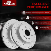 Ceramic Rear Brakes Pad and Rotors Drilled Slotted Vented Replacement Disc Brake Kits for Cadillac Escalade 2021-2024/ Escalade Esv 2021 2022 2023 2024