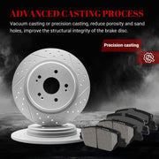 Ceramic Rear Brakes Pad and Rotors Drilled Slotted Solid Disc Brake Kits for Honda Cr-V 2017 -2022