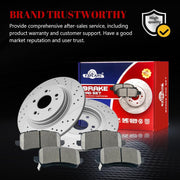 Ceramic Rear Brakes Pad and Rotors Drilled Slotted Solid Replacement Disc Brake Kits for Honda Odyssey 2018 2019 2020 2021 2022 2023