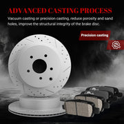 Ceramic Rear Brakes Pad and Rotors Drilled Slotted Vented Replacement Disc Brake Kits for Infiniti Fx35/ Fx37/ Fx45/ Qx70/ Jx35/ M35H/ Qx60, for Nissan Murano/Pathfinder/Quest