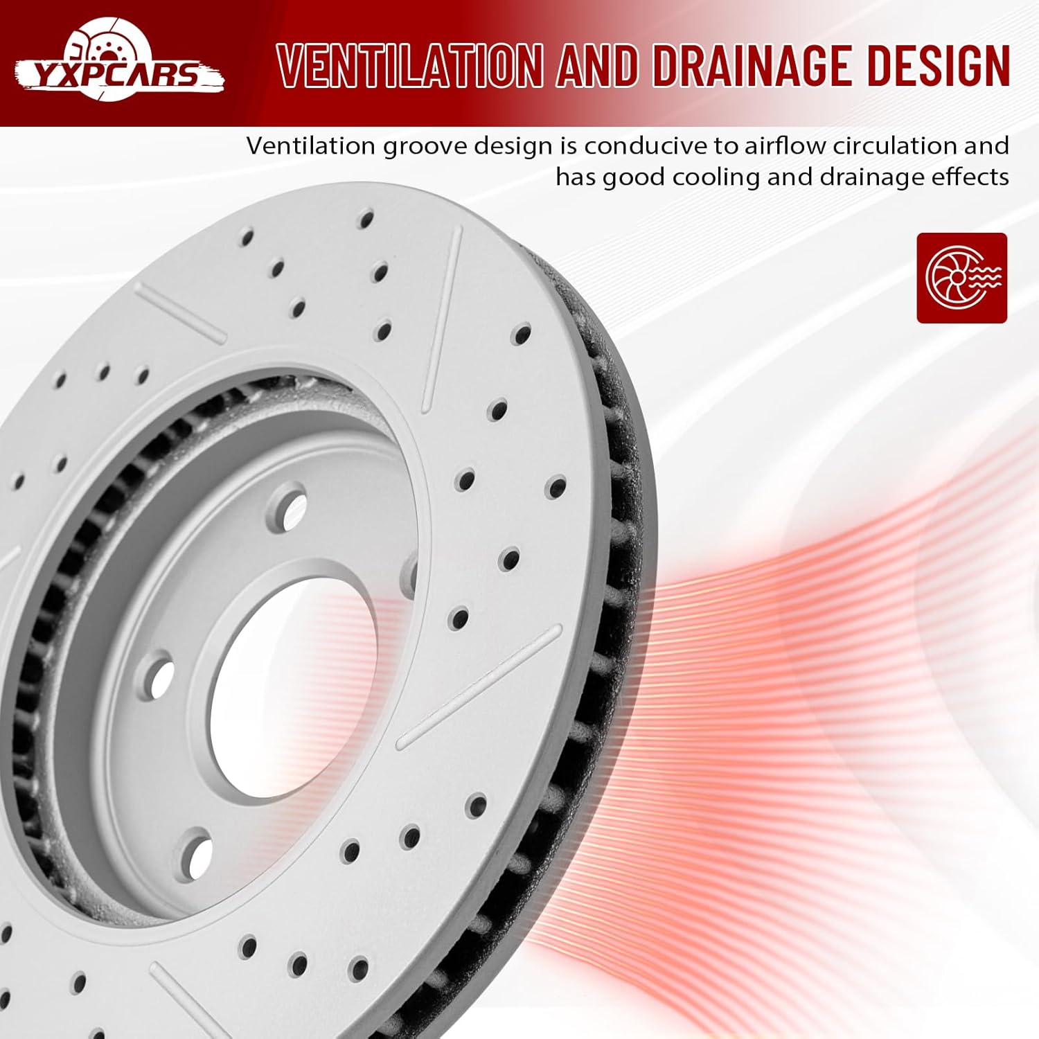 Front Drilled and Slotted Disc Brake Rotors Replacement for Chevy City Express 2015 2016 2017 2018, for Nissan Nv200 2013-2021/ Leaf 2011 2012 2013 2014 2018 2019 2020 2021 2022 2023