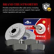 Ceramic Front Brakes Pad and Rotors Drilled Slotted Vented Replacement Disc Brake Kits for Ford Fusion 2006-2012, for Lincoln Mkz 2007-2012/ Zephyr 2006, for Mazda 6, for Mercury Milan 2006-2011