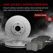 Front & Rear Drilled Slotted Rotors and Ceramic Disc Brake Pads Kit for Nissan Murano 2005 2006 2007