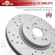 Front & Rear Drilled Slotted Rotors and Ceramic Disc Brake Pads Kit for Honda CR-V 2017 2018 2019 2020 2021 2022 2023