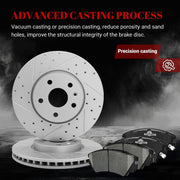Front & Rear Drilled Slotted Rotors and Ceramic Disc Brake Pads Kit for Chevy Camaro 2010 2011 2012 2013 2014 2015 V6 LS & LT