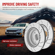 Rear Drilled and Slotted Disc Brake Rotors Replacement for Mercedes-Benz E320/ E350/ E400/ E500/ E550/ CLS400 / CLS500/ CLS550/ Glk250/ Glk350