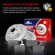 Ceramic Rear Brakes Pad and Rotors Drilled Slotted Vented Replacement Disc Brake Kits for Cadillac Escalade Esv, for Gmc Yukon Xl/Sierra 1500 Limited, for Chevy Tahoe/Suburban/Silverado 1500 LD
