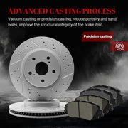 Ceramic Front Brakes Pad and Rotors Drilled Slotted Vented Replacement Disc Brake Kits for Toyota Avalon/Camry/Corolla Cross/ Rav4/ Venza/C-Hr/Avalon
