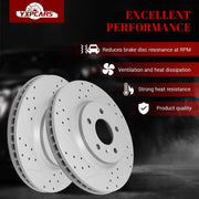Front & Rear Drilled Slotted Rotors and Ceramic Disc Brake Pads Kit for Jeep Liberty 2003 2004 2005 2006 2007