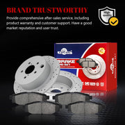 Ceramic Rear Brakes Pad and Rotors Drilled Slotted Solid Disc Brake Kits for Subaru XV Crosstrek 2013 2014 2015/ Crosstrek 2016 2017 2018 2019/ Impreza 2012-2019