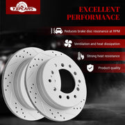 Front & Rear Drilled Slotted Rotors and Ceramic Disc Brake Pads Kit for Toyota Fj Cruiser 2007-2009/ 4Runner 2003 2004 2005 2006 2009