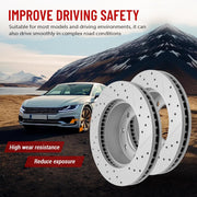 Rear Drilled and Slotted Disc Brake Rotors Replacement for Ford F-250 Super Duty 2005 2006 2007 2008 2009 2010 2011 2012 4Wd/Awd, F-450 Super Duty 2010-2012