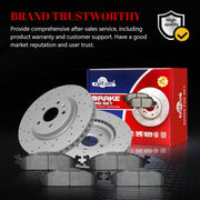 Ceramic Front Brakes Pad and Rotors Drilled Slotted Vented Replacement Disc Brake Kits for Ford Explorer 2011-2012/ Flex 2009-2011/ Taurus, for Lincoln MKS 2011-2012/ MKT 2010-2019