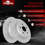 Ceramic Rear Brakes Pad and Rotors Drilled Slotted Solid Replacement Disc Brake Kits for Dodge Durango, for Jeep Grand Cherokee