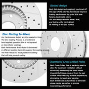 Front Brakes Rotors,Brake Pads Kit for INFINITI JX35 2013,QX60 2014-2019,PATHFINDER 2013-2019,MURANO 2015-2019-Premium Drilled and Slotted ROTORS, ASE Certified Mechanic Reviewed!