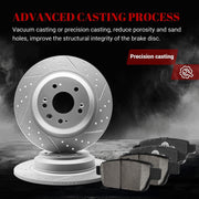 Ceramic Rear Brakes Pad and Rotors Drilled Slotted Solid Disc Brake Kits for Acura Tl 2009 - 2014