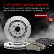 Ceramic Front Brakes Pad and Rotors Drilled Slotted Vented Disc Brake Kits for Ford Police Interceptor Sedan/Utility 2013-2019, Special Service Police Sedan 2014 - 2018