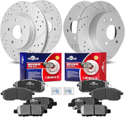 Front & Rear Drilled Slotted Rotors and Ceramic Disc Brake Pads Kit for Nissan Altima 2007 2008 2010 2011 2012/ Altima 2009 2013 Coupe