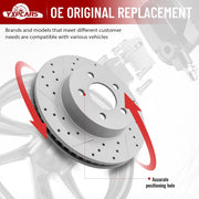 Front Drilled and Slotted Disc Brake Rotors for Jeep Liberty 2002-2007