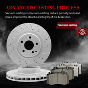 Ceramic Front Brakes Pad and Rotors Drilled Slotted Vented Replacement Disc Brake Kits for Mercedes-Benz Cls500 2006/ Cls550 2007 2008 2009 2010 2011/ E550 2007-2009 Rwd Except Sport Package