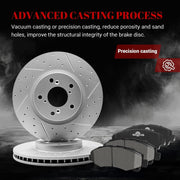 Ceramic Front Brakes Pad and Rotors Drilled Slotted Vented Disc Brake Kits for Acura Tl 2009 - 2014