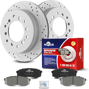 Ceramic Rear Brakes Pad and Rotors Drilled Slotted Vented Replacement for Toyota Sequoia 2001 2002 2003 2004 2005 2006 2007/ 4Runner 2003-2009/ Fj Cruiser 2007 2008 2009, for Lexus Gx470 2003-2009