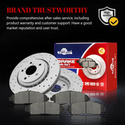 Ceramic Front Brakes Pad and Rotors Drilled Slotted Vented Replacement Disc Brake Kits for Acura MDX 2017-2018/ MDX 2019-2020 Base/SH-AWD, for Honda Pilot 2016-2022/ Ridgeline 2017-2024