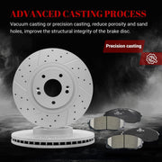 Ceramic Front Brakes Pad and Rotors Drilled Slotted Vented Replacement Disc Brake Kits for Kia Sedona 2015 2016 2017 2018 2019 2020 2021