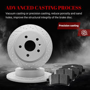 Ceramic Rear Brakes Pad and Rotors Drilled Slotted Solid Replacement Disc Brake Kits for Buick Regal 2011-2017/ Lacrosse 2012-2016, for Chevy Malibu Limited 2016/ Malibu Naturally Aspirated 2013-2015