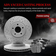 Front & Rear Drilled Slotted Rotors and Ceramic Disc Brake Pads Kit for Ford C-Max 2013-2017 Plug-In Hybrid Ev-Gas (Phev), Escape 2013 2014 2015 2016 2.5L, Escape 2013-2016 Fwd and1.6L