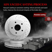 Ceramic Front Brakes Pad and Rotors Drilled Slotted Vented Replacement Disc Brake Kits for Dodge Durango 2004-2006, for Dodge Ram 1500 2002 2003 2004 2005 Exclude Srt-10 (2002-2003: 5 Lug)