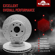 Front Drilled and Slotted Disc Brake Rotors for Chevy Bolt Euv 2022-2023, Bolt Ev 2017-2023, Cruze 2010-2019,Cruze Limited 2016, Sonic 2012 2015-2020 (Sonic 2013-2014 Ls, Lt, Ltz), Volt 2016-2019