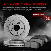 Ceramic Front Brakes Pad and Rotors Drilled Slotted Vented Replacement Disc Brake Kits for Honda Odyssey 2005 2006 2007 2008 2009 2010