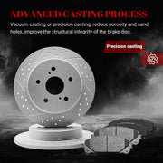 Front & Rear Drilled Slotted Rotors and Ceramic Disc Brake Pads Kit for Lexus Nx300H 2015 2016 2017 2018 2019 2020 2021/ Nx200T 2015-2017/ Nx300 2018-2021