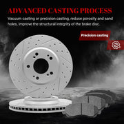Ceramic Front Brakes Pad and Rotors Drilled Slotted Vented Replacement Disc Brake Kits for Dodge Avenger Caliber, for Mitsubishi Eclipse Galant Lancer Rvr Outlander Sport