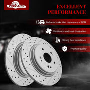 Ceramic Rear Brakes Pad and Rotors Drilled Slotted Solid Disc Brake Kits for Honda Cr-V 2017 -2022