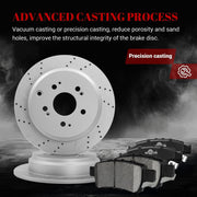 Ceramic Rear Brakes Pad and Rotors Drilled Slotted Solid Disc Brake Kits for Honda Odyssey 2005 - 2010