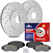 Ceramic Front Brakes Pad and Rotors Drilled Slotted Vented Replacement Disc Brake Kits for Acura Cl 2001-2003/ Tl 1999 2000 2001 2002 2003/ Tsx 2004-2014/ Tl Base 2007-2008