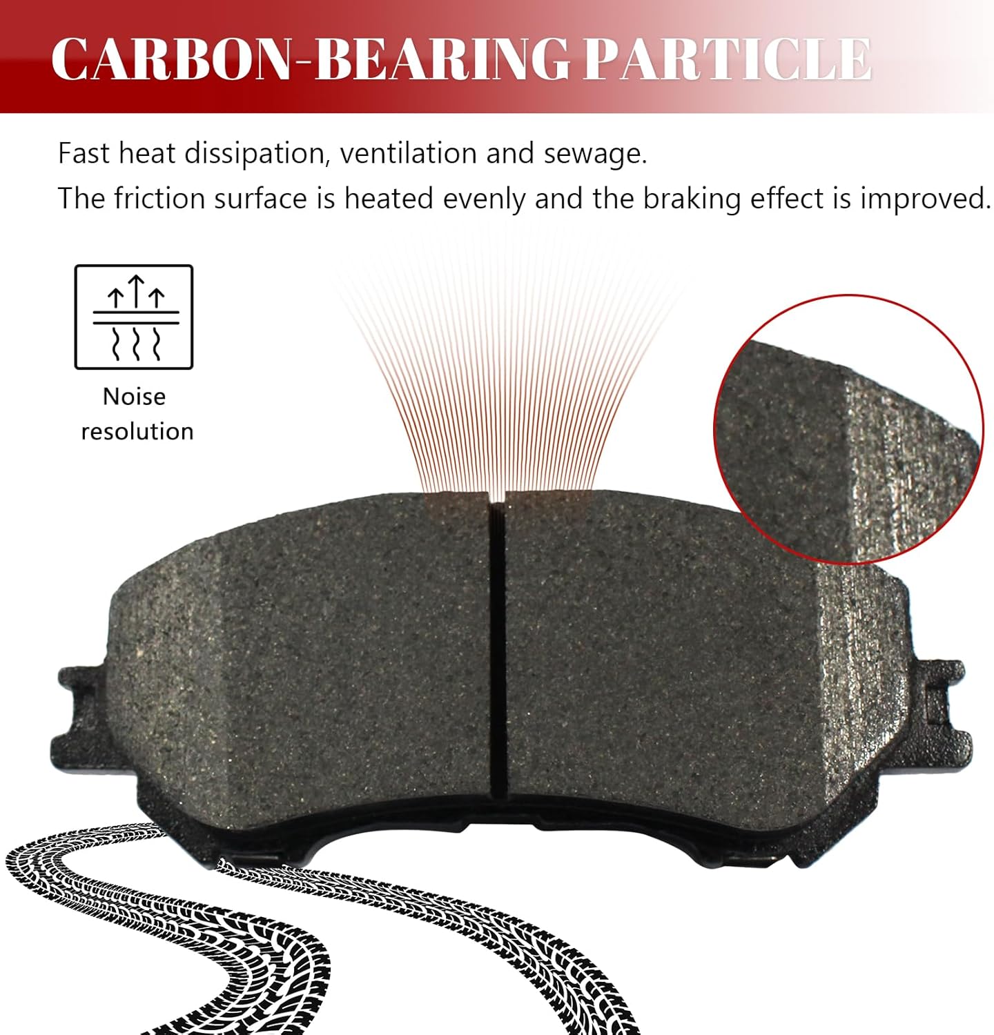 Front and Rear Ceramic Disc Brake Pads Set for Nissan Rogue S, Sl, Sv with 2.5L Gas 2018-2019/ Rogue 2 Row Seating 2014 2015 2016 2017/ Rogue Sport Manual 2019/ Rogue Sport 2017-2018
