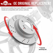 Rear Drilled and Slotted Disc Brake Rotors Replacement for Mercedes-Benz E320/ E350/ E400/ E500/ E550/ CLS400 / CLS500/ CLS550/ Glk250/ Glk350