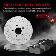 Ceramic Rear Brakes Pad and Rotors Drilled Slotted Vented Replacement Ford Mustang 2005 2006 2007 2008 2009 2010 2011