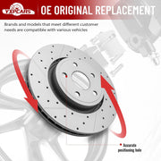 Front Drilled and Slotted Disc Brake Rotors Replacement for Dodge Durango, for Jeep Grand Cherokee Wk