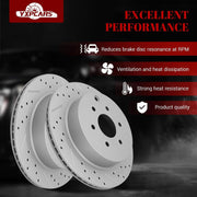 Ceramic Rear Brakes Pad and Rotors Drilled Slotted Vented Disc Brake Kits for Nissan Pathfinder 2005 - 2012