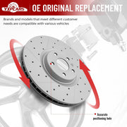 Front Drilled and Slotted Disc Brake Rotors Replacement for Volvo S60 S90 V60 Cross Country V90 Cross Country Xc40 Xc60 Xc90 With 13.58 Inch (345.0 mm) Front Rotor