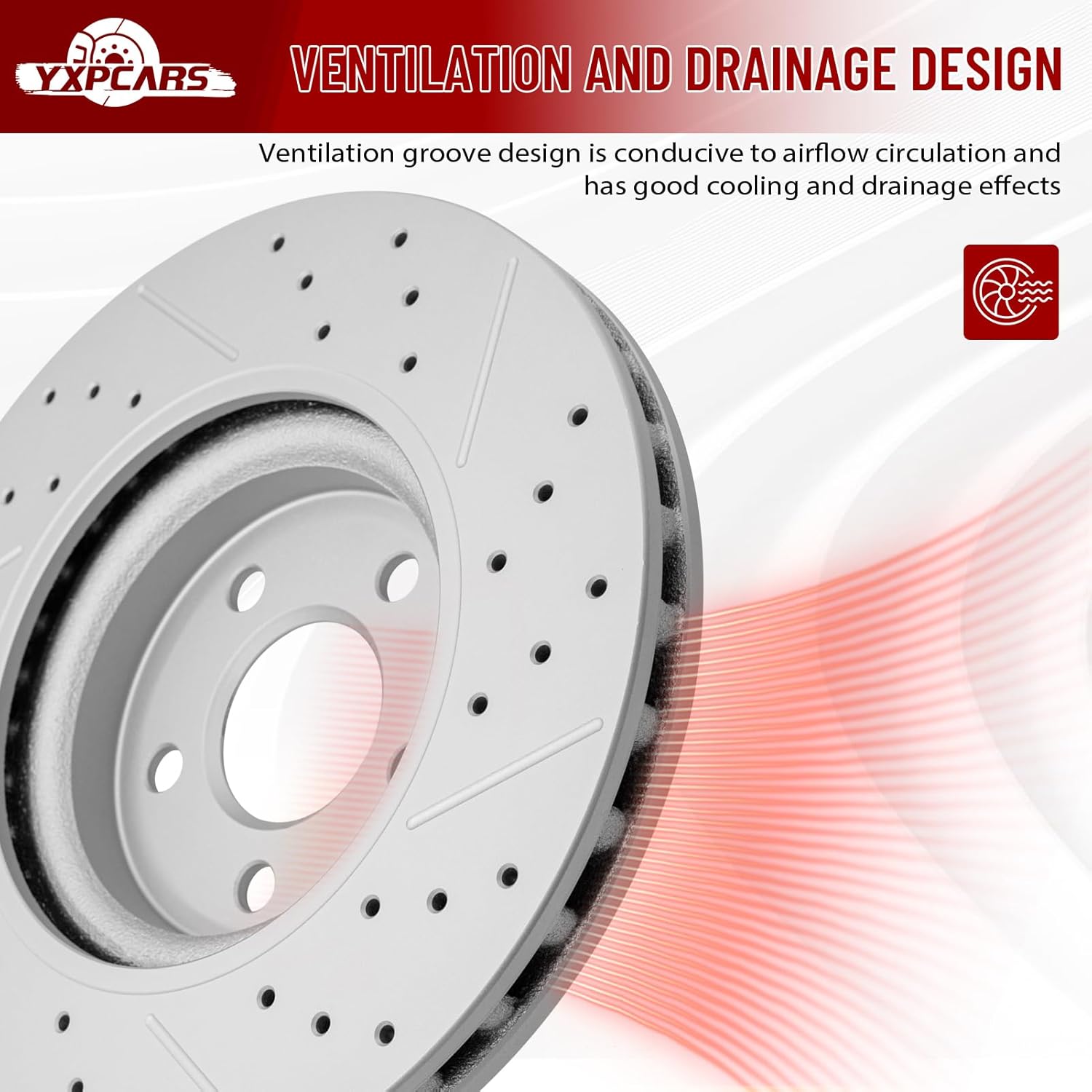 Front Drilled and Slotted Disc Brake Rotors Replacement for Mercedes-Benz B250 2013-2019/ Cla250 2014-2019/ Gla250 2015 2016 2017 2018 2019 2020 (With Sport Package)