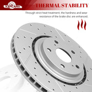 Front & Rear Drilled Slotted Rotors and Ceramic Disc Brake Pads Kit for Lexus Nx300H 2015 2016 2017 2018 2019 2020 2021/ Nx200T 2015-2017/ Nx300 2018-2021